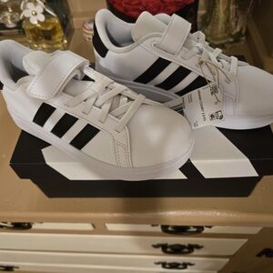 Adidas Kids' White and Black Sneakers